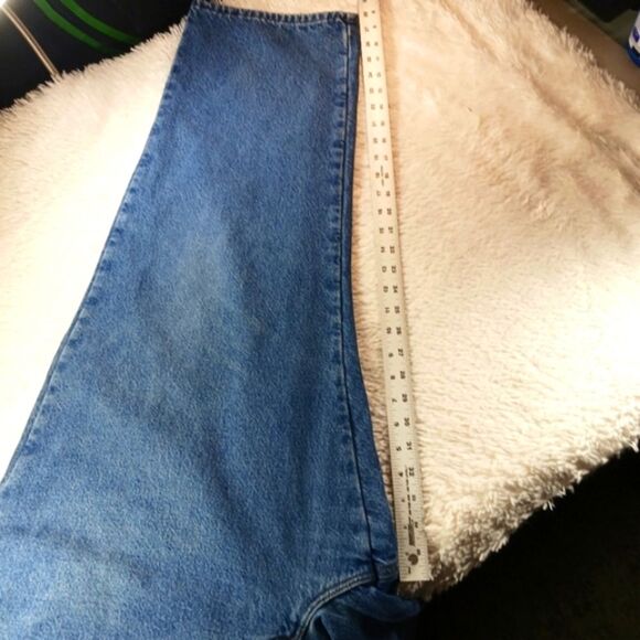 L.L.Bean Comfort Waist Flannel Lined 5 Pocket Blue Denim Jeans Men's 46x28. True - Picture 10 of 15